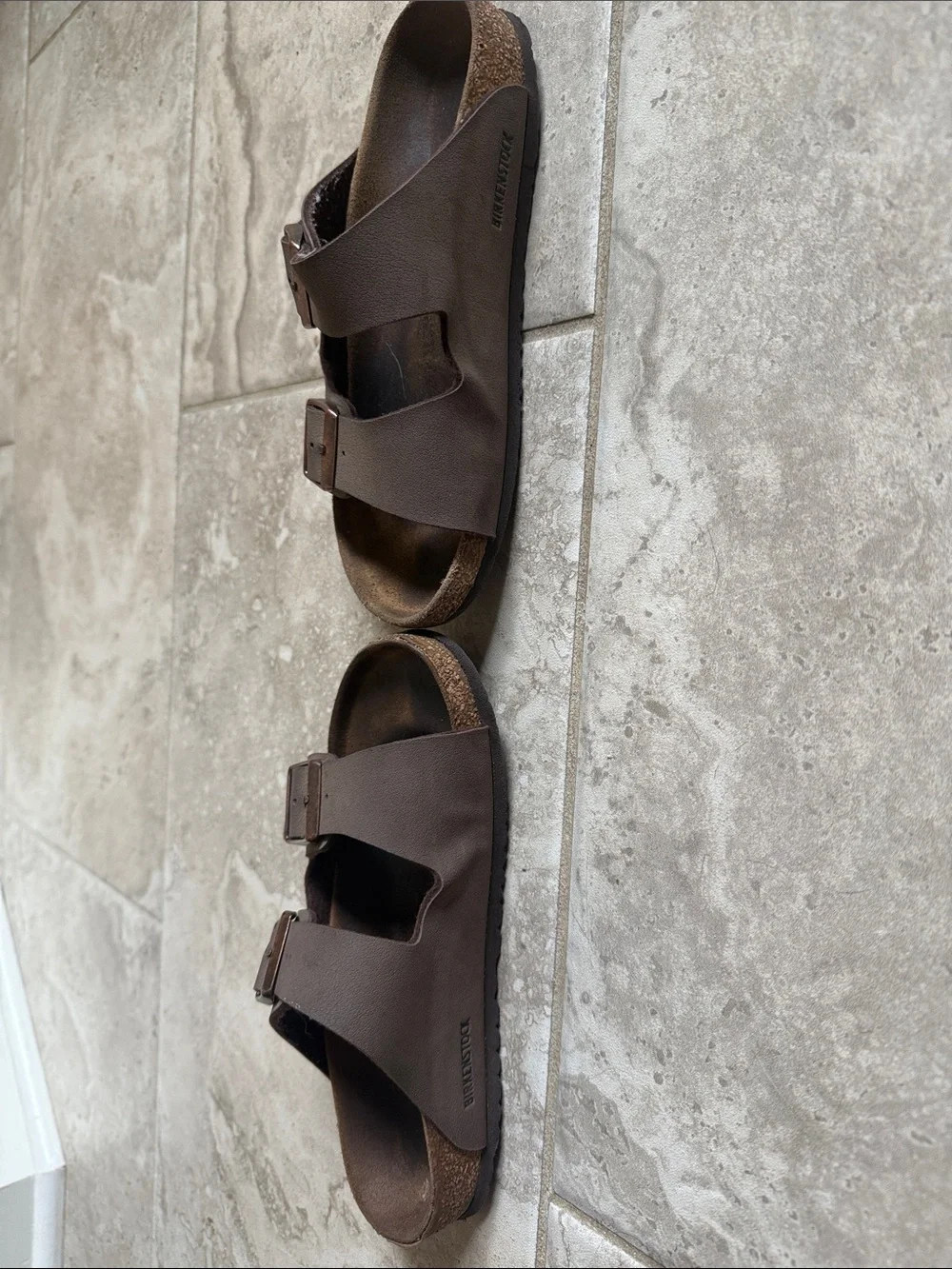 Birkenstock Brown Suede Double Buckle Slides